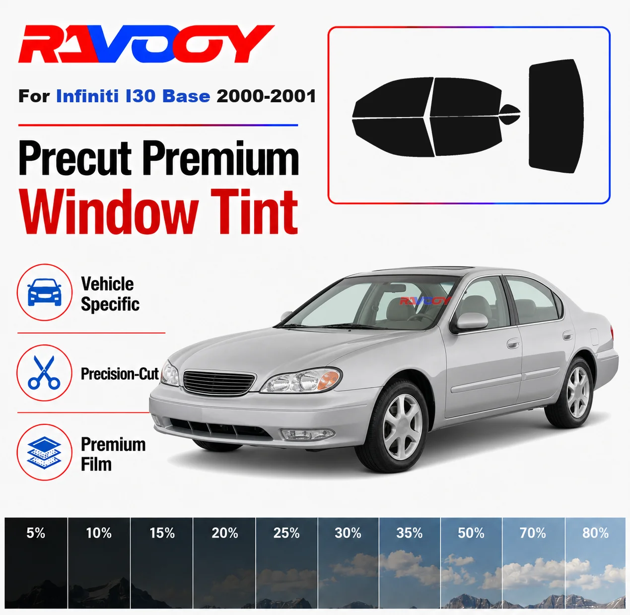 Premium Precut Window Tint Kit Front Rear Windows Rear Windshield For Infiniti I30 Base 2000-2001 Complete Set Nano Ceramic Film
Premium Precut Window Tint Kit Front Rear Windows Rear Windshield For Infiniti I30 Base 2000-2001 Complete Set Nano Ceramic Film
