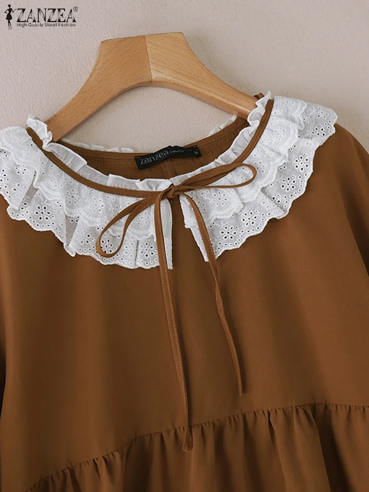 ZANZEA Vintage Lace-Up Blouses Lace Patchwork Women Casual Elegant Blusas Mujer Lantern Sleeve Solid Color 2025 Spring Smock Top
ZANZEA Vintage Lace-Up Blouses Lace Patchwork Women Casual Elegant Blusas Mujer Lantern Sleeve Solid Color 2025 Spring Smock Top
