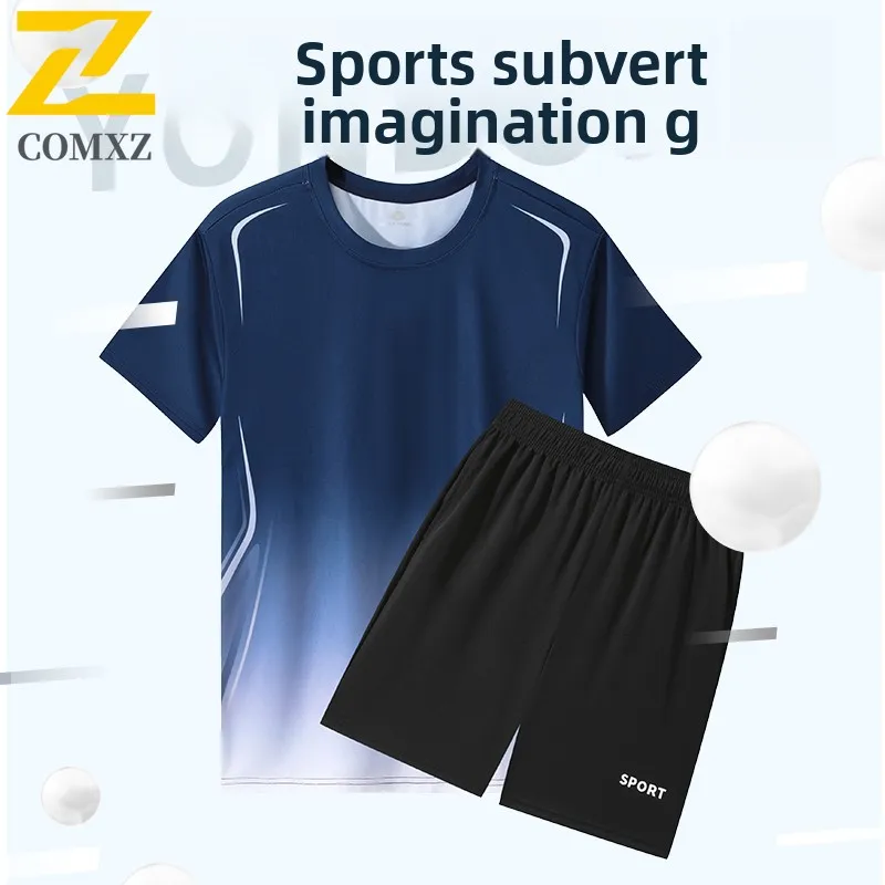 2026 New Gradient Sports Set Womens Summer Fitness Short Sleeve T Shirt Mens Quick Dry Running Loose Casual Activewear
2026 New Gradient Sports Set Womens Summer Fitness Short Sleeve T Shirt Mens Quick Dry Running Loose Casual Activewear