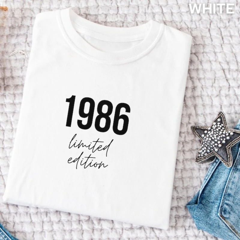 Custom Year Birthday Shirt 1986 Limited Edition 40th Birthday Gift Personalized Text Shirts Customizable Unisex Tee Short-sleev
Custom Year Birthday Shirt 1986 Limited Edition 40th Birthday Gift Personalized Text Shirts Customizable Unisex Tee Short-sleev