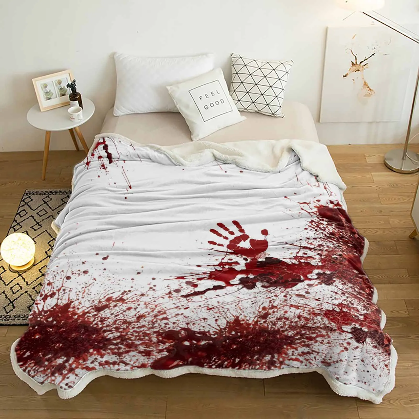 Halloween Bloody Handprint Cashmere Blanket Warm Winter Soft Throw Blankets for Beds Sofa Wool Blanket Bedspread
Halloween Bloody Handprint Cashmere Blanket Warm Winter Soft Throw Blankets for Beds Sofa Wool Blanket Bedspread