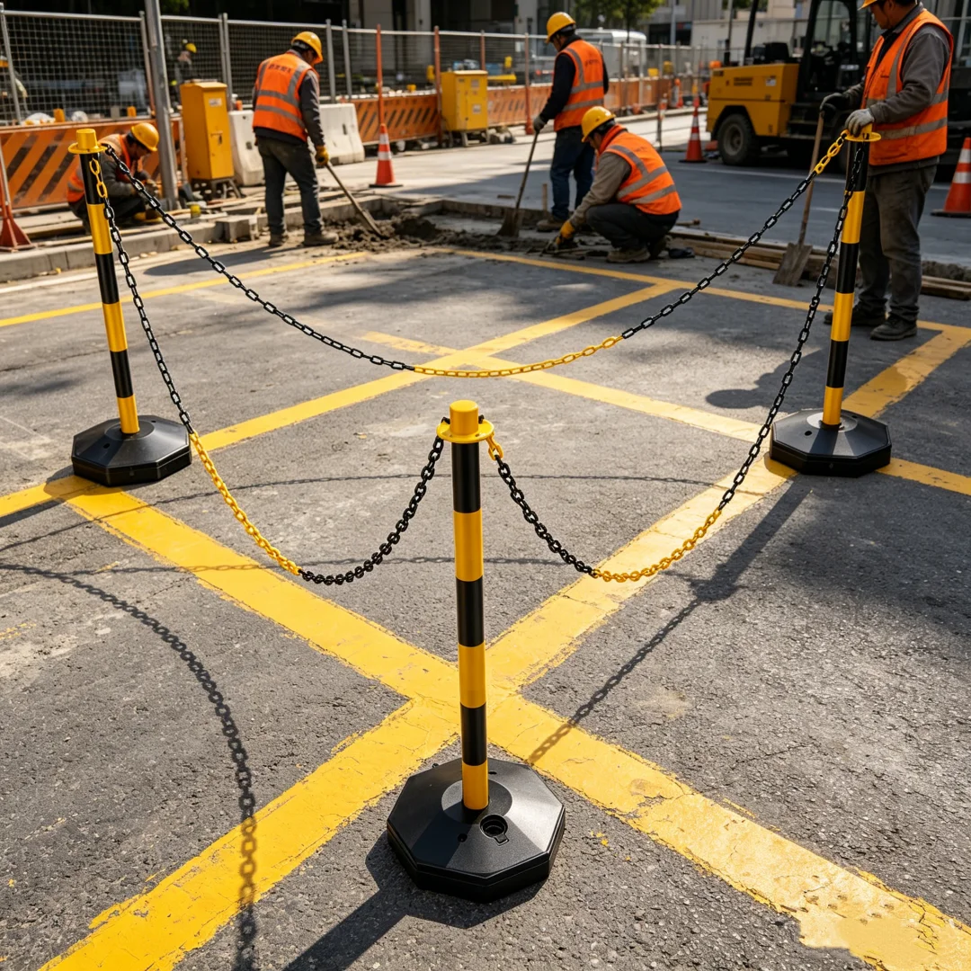 6 Pcs Traffic Cones with Fillable Base, Safety Bollards with Chains, Street Stanchions Construction Barrier for Parking Lot & Road Work
6 Pcs Traffic Cones with Fillable Base, Safety Bollards with Chains, Street Stanchions Construction Barrier for Parking Lot & Road Work
