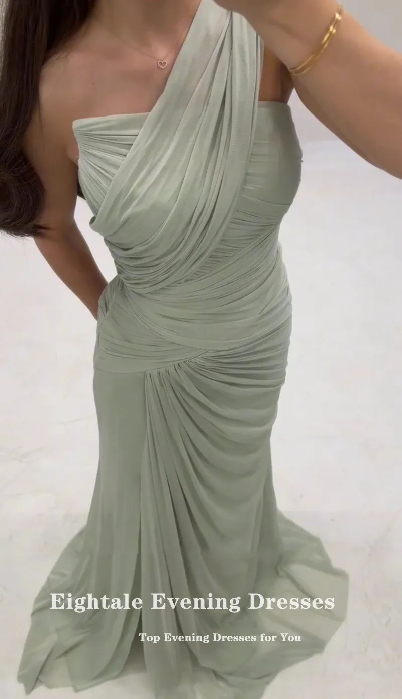 Eightale Arabic Evening Dresses for Wedding Party Pleats Chiffon One Shoulder Formal Customized Mermaid Prom Gowns
Eightale Arabic Evening Dresses for Wedding Party Pleats Chiffon One Shoulder Formal Customized Mermaid Prom Gowns