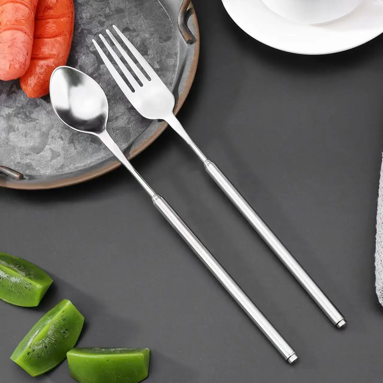 Telescopic tableware, stainless steel forks, spoons, telescopic extra-long forks, portable
Telescopic tableware, stainless steel forks, spoons, telescopic extra-long forks, portable