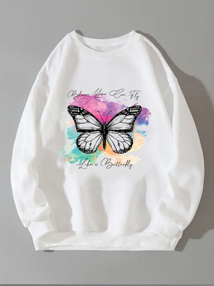 Print Butterfly Trend Cute Lovely Clothing Lady Fleece Graphic Pullovers Fashion O-neck Women Ladies Long Sleeve Sweatshirts
Print Butterfly Trend Cute Lovely Clothing Lady Fleece Graphic Pullovers Fashion O-neck Women Ladies Long Sleeve Sweatshirts