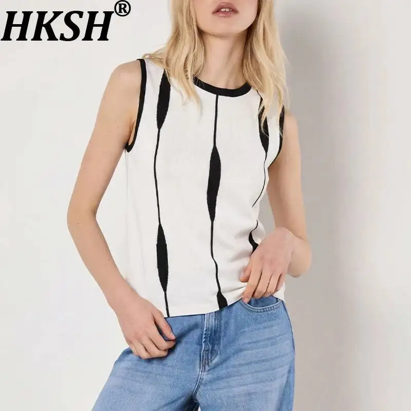HKSH Women Vest Trendy Fashion Sleeveless O-Neck Striped Pullover Tank Top Stylish Versatile Casual Slim Fit Tops Summer HK24176
HKSH Women Vest Trendy Fashion Sleeveless O-Neck Striped Pullover Tank Top Stylish Versatile Casual Slim Fit Tops Summer HK24176