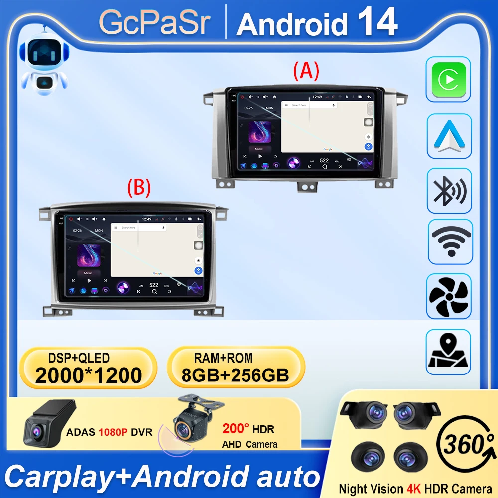 Car Auto Android For Toyota Land Cruiser LC 100 2002-2007 For Lexus LX470 J100 2 II 2002-2007 Multimedia Video Navigation Player
Car Auto Android For Toyota Land Cruiser LC 100 2002-2007 For Lexus LX470 J100 2 II 2002-2007 Multimedia Video Navigation Player