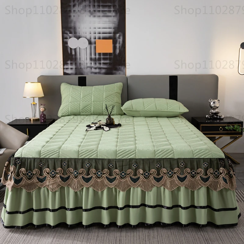 Home Textiles 1pc Soft Bed Skirt Thick Quilted Breathable Fitted Bed Sheet Four seasons Bedspreads King Queen Size Bed Cover
Home Textiles 1pc Soft Bed Skirt Thick Quilted Breathable Fitted Bed Sheet Four seasons Bedspreads King Queen Size Bed Cover