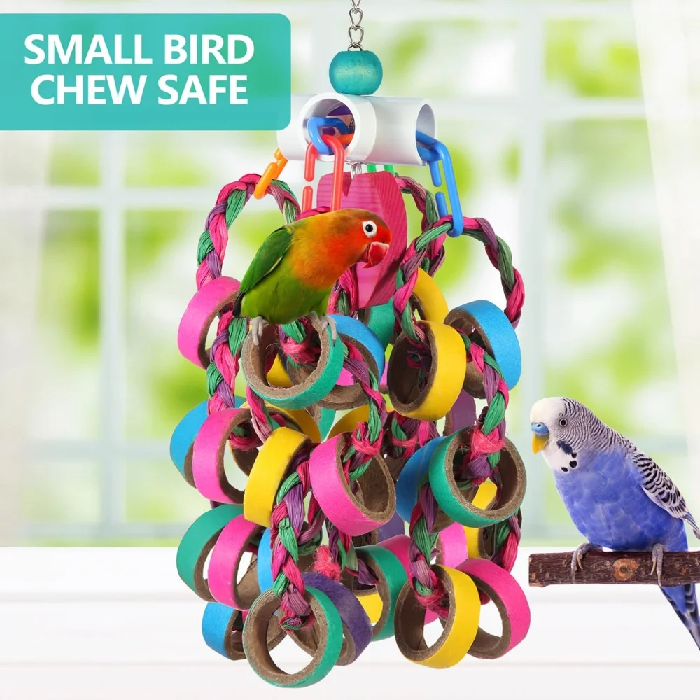 Parrot Shredding Toy with Colorful Rings Bird Chewing Foraging Toy for Parakeets Cockatiels Sun Conures & Small Parrots
Parrot Shredding Toy with Colorful Rings Bird Chewing Foraging Toy for Parakeets Cockatiels Sun Conures & Small Parrots