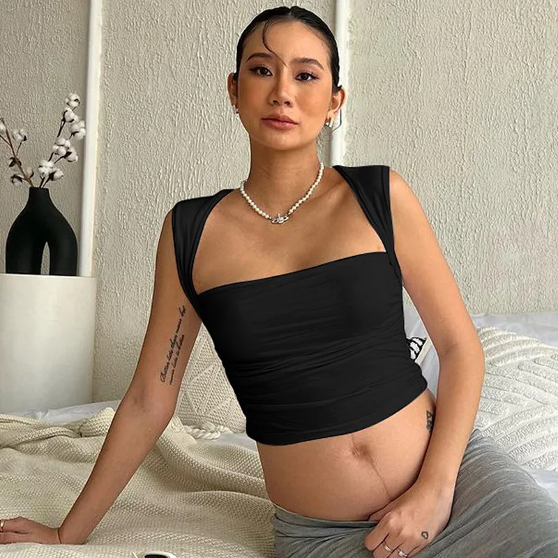 Tank Top Women 2025 Summer New Fashion Tops Umbilical Fold Tank Top Gothic Women Clothes Sexy Style
Tank Top Women 2025 Summer New Fashion Tops Umbilical Fold Tank Top Gothic Women Clothes Sexy Style