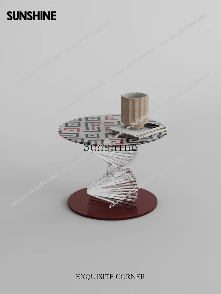 Small round transparent corner table small apartment side table sofa coffeeX
Small round transparent corner table small apartment side table sofa coffeeX