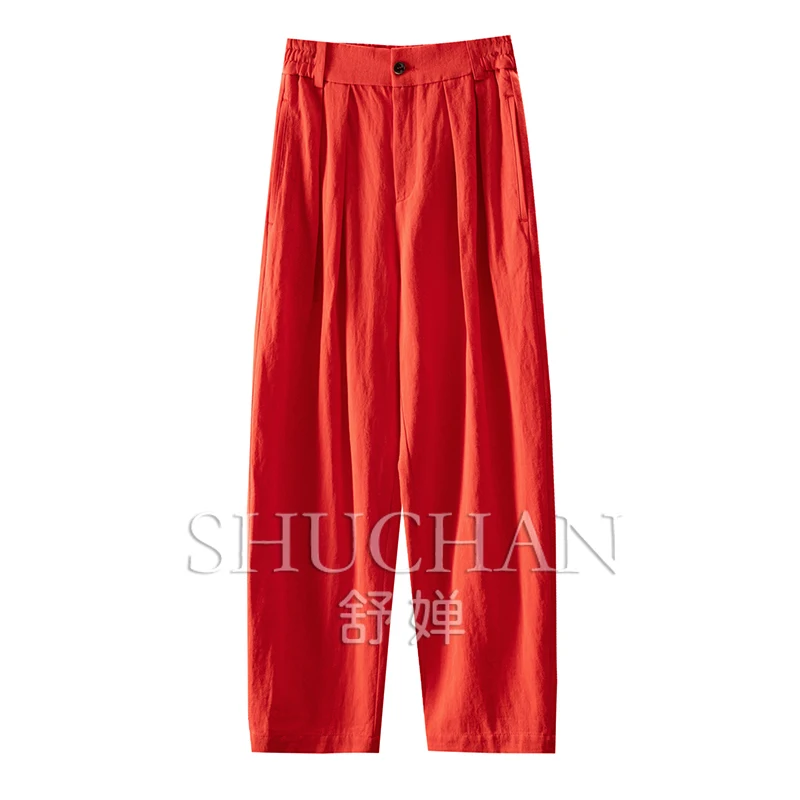 Orange Quality Linen Cotton Elastic High-waisted Sickle Banana Pants Women 18A3 Pantalon Pour Femme Trousers Women
Orange Quality Linen Cotton Elastic High-waisted Sickle Banana Pants Women 18A3 Pantalon Pour Femme Trousers Women