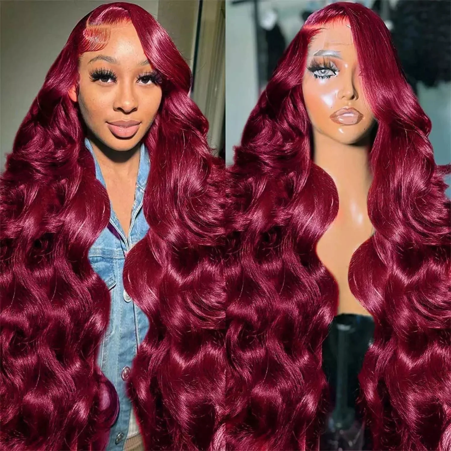 99J Burgundy Body Wave Frontal Wigs 200% Density Brazilian Remy Hair 30 32 inches 13x6 HD Transparent Lace 100% Human Hair Wigs
99J Burgundy Body Wave Frontal Wigs 200% Density Brazilian Remy Hair 30 32 inches 13x6 HD Transparent Lace 100% Human Hair Wigs