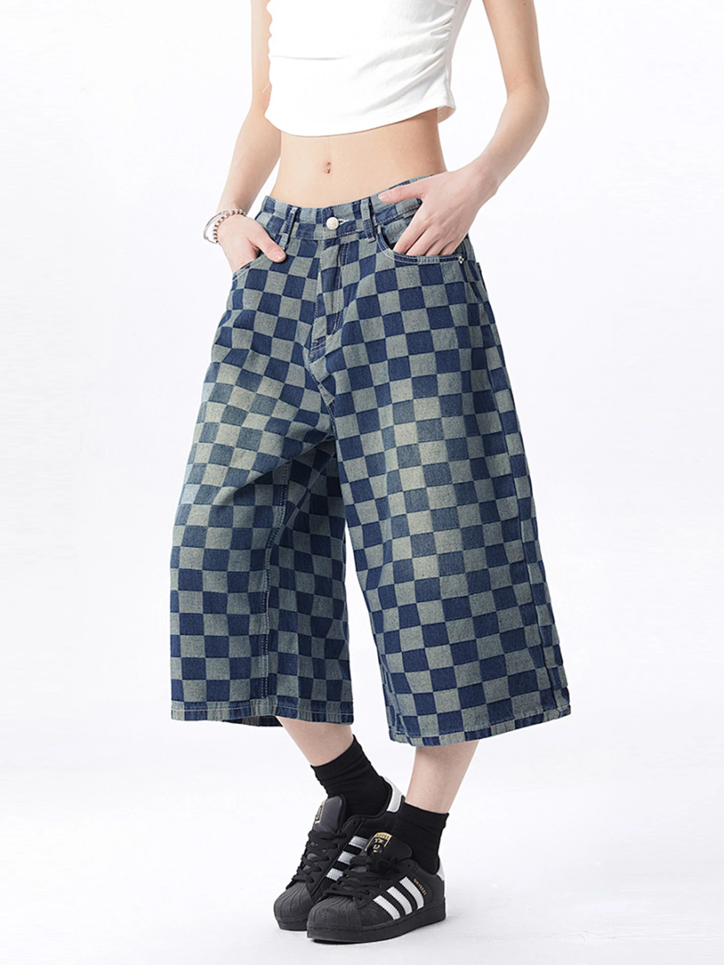 Washed Denim Wide Leg Seven-Foot Pants Men's Summer Casual Loose Fit American High Street Retro Plaid Trendy Brand Tagkita
Washed Denim Wide Leg Seven-Foot Pants Men's Summer Casual Loose Fit American High Street Retro Plaid Trendy Brand Tagkita