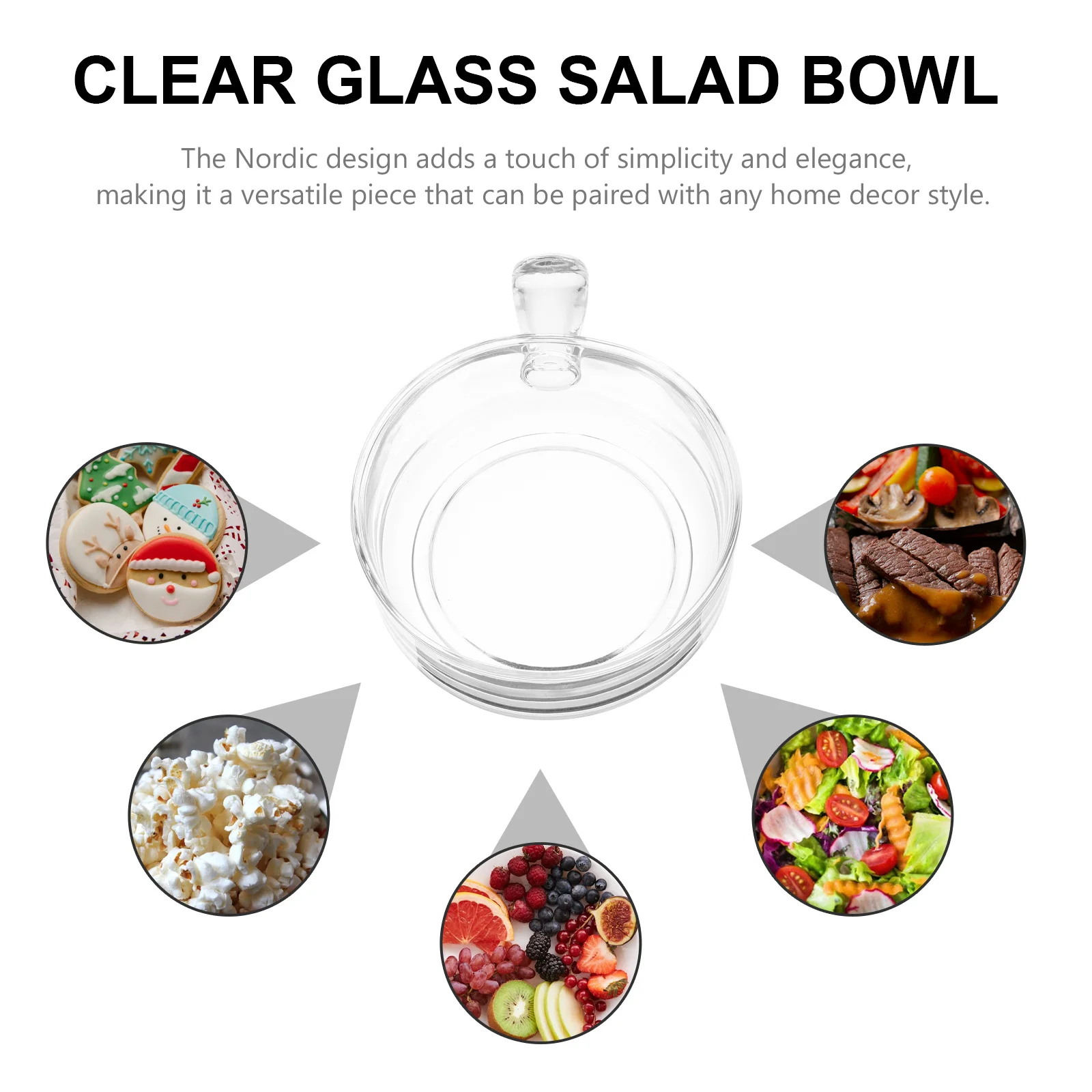 Large Glass Salad Bowl Clear Nordic Style Handle Suitable for Casual Formal Dining Serving Bowls for Fruits and Salads
Large Glass Salad Bowl Clear Nordic Style Handle Suitable for Casual Formal Dining Serving Bowls for Fruits and Salads