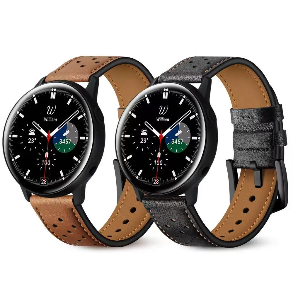 Leather Strap For Samsung Galaxy Watch 4 Classic 46mm 42mm Men/Women breathable bracelet strap for Galaxy watch 4 40mm 44mm band
Leather Strap For Samsung Galaxy Watch 4 Classic 46mm 42mm Men/Women breathable bracelet strap for Galaxy watch 4 40mm 44mm band