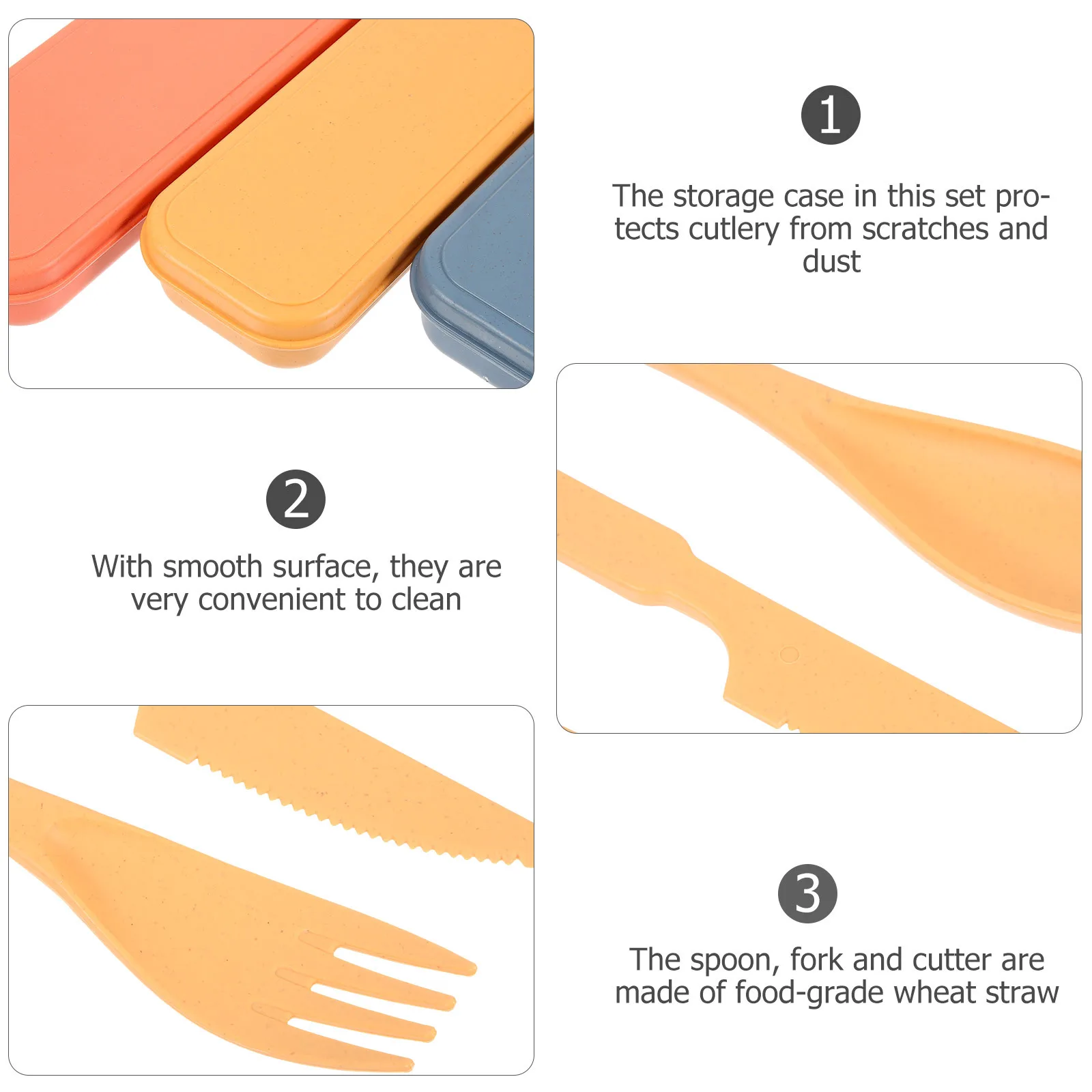 3Sets Reusable Wheat Straw Cutlery Set Portable Spoon Fork Cutter for Lunch Box Travel Picnic Camping Utensils
3Sets Reusable Wheat Straw Cutlery Set Portable Spoon Fork Cutter for Lunch Box Travel Picnic Camping Utensils