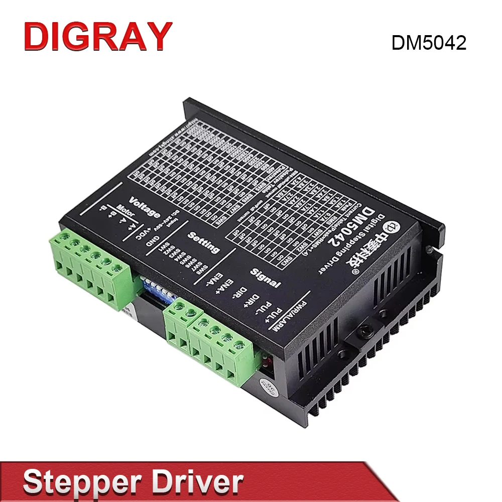 DIGRAY Digtal Stepping Driver DM5042 2 Phase 20-50V Max4.2A Digital Driver For CO2 Cutting and Engraving Machine Rotating Device
DIGRAY Digtal Stepping Driver DM5042 2 Phase 20-50V Max4.2A Digital Driver For CO2 Cutting and Engraving Machine Rotating Device