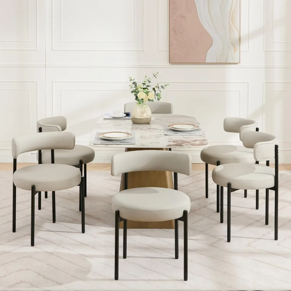 Grey Dining Chairs Set of 6, Faux Leather Dining Chairs, Upholstered Kitchen and Dining Room Chairs, Mid-Century Modern Dining R
Grey Dining Chairs Set of 6, Faux Leather Dining Chairs, Upholstered Kitchen and Dining Room Chairs, Mid-Century Modern Dining R