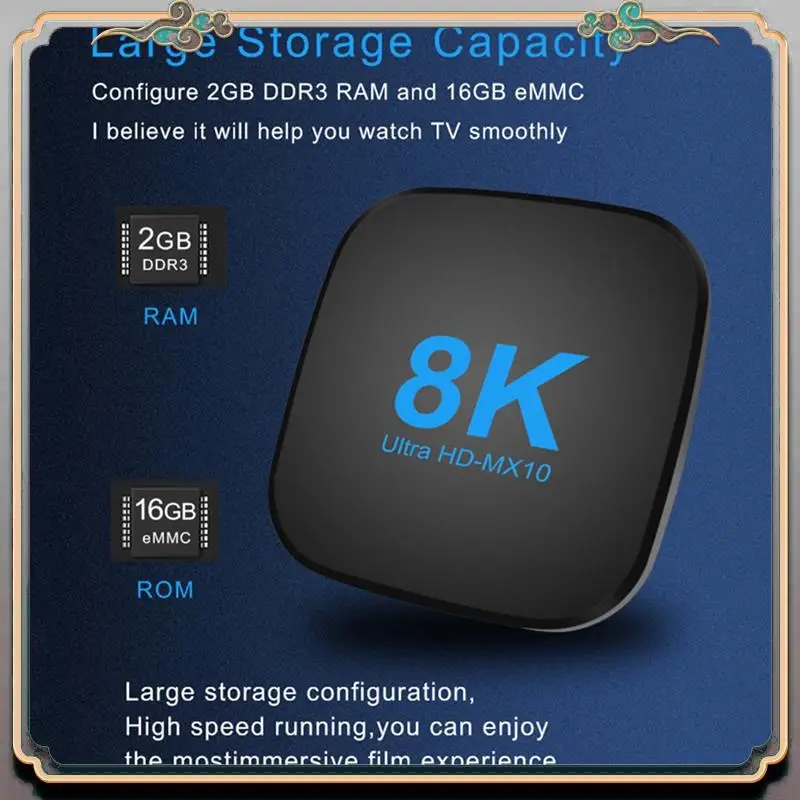 Durable For Android 13 TV Box RK3528 With TV Apps Dual Wifi 5G Support 8K 4K Video BT5.0 Media Player Set Top Box 2G+16G EU Plug
Durable For Android 13 TV Box RK3528 With TV Apps Dual Wifi 5G Support 8K 4K Video BT5.0 Media Player Set Top Box 2G+16G EU Plug