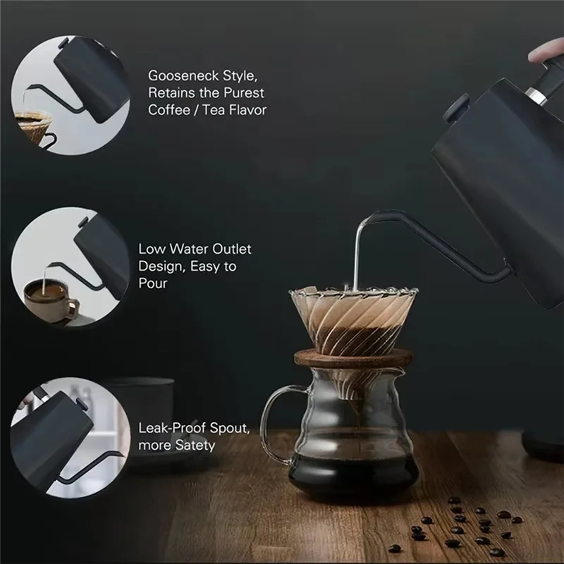 AA76-Gooseneck Electric Kettle With Precise Temperature Control, Ideal For Coffee And Tea, Stainless Steel Design UK Plug
AA76-Gooseneck Electric Kettle With Precise Temperature Control, Ideal For Coffee And Tea, Stainless Steel Design UK Plug