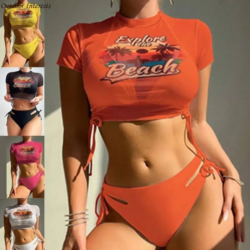 Women Bikinis Set Highs Waist Swimsuits Drawstring Swimwears 3 Pieces Long Sleeve Bathing Suit for Vacation 400C
Women Bikinis Set Highs Waist Swimsuits Drawstring Swimwears 3 Pieces Long Sleeve Bathing Suit for Vacation 400C