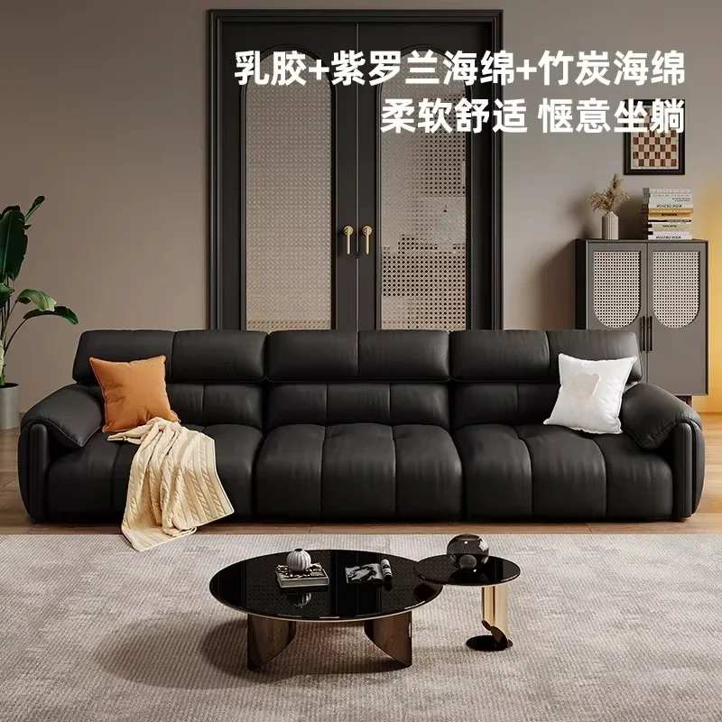 Living Room Small Apartment Straight Row French Retro Style Black Leather Sofa
Living Room Small Apartment Straight Row French Retro Style Black Leather Sofa