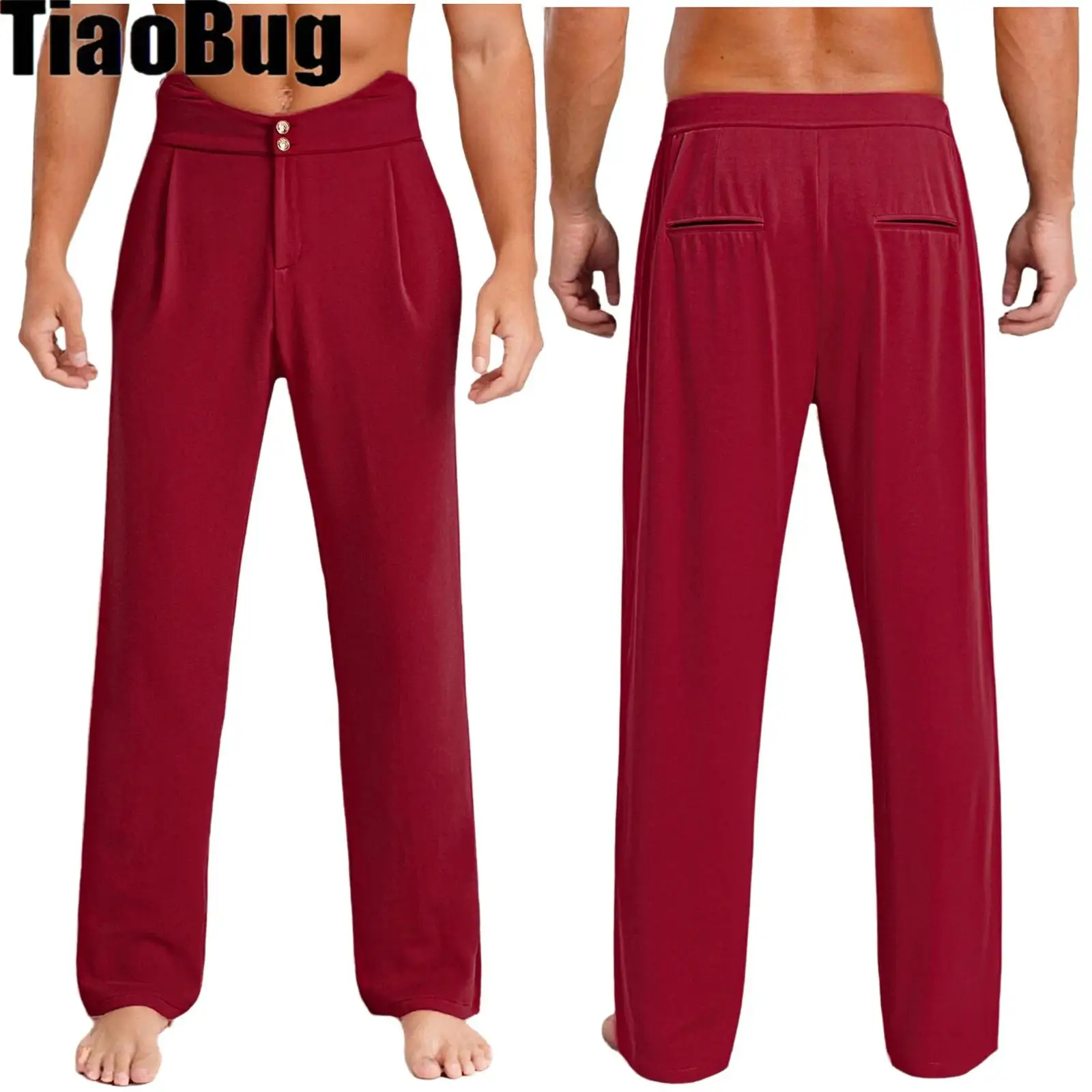 Mens Latin Ballet Dance Pants Back Elastic Band Side Pockets Loose Straight Long Trousers Dancewear for Rumba Tango Modern Dance
Mens Latin Ballet Dance Pants Back Elastic Band Side Pockets Loose Straight Long Trousers Dancewear for Rumba Tango Modern Dance