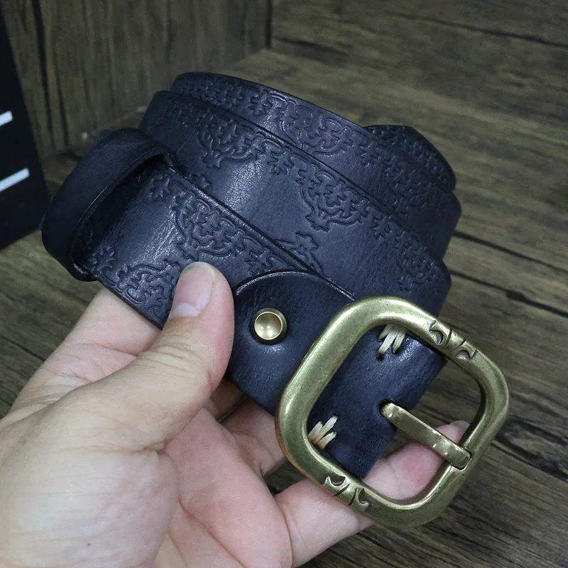 Handmade belts, vintage first layer cowhide belts, female genuine leather personality patterns, versatile jeans, copper buckles,
Handmade belts, vintage first layer cowhide belts, female genuine leather personality patterns, versatile jeans, copper buckles,