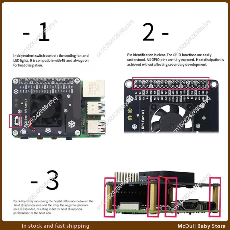 ABJA-Single Fan Cooling System GPIO Extension Board For Raspberry Pi 4 Model B 4B,3B+
ABJA-Single Fan Cooling System GPIO Extension Board For Raspberry Pi 4 Model B 4B,3B+