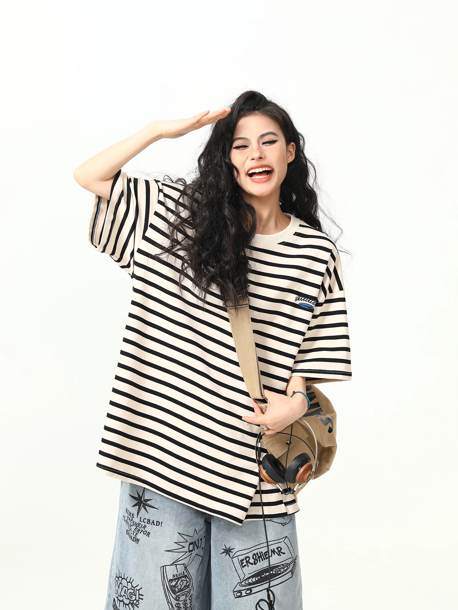 Wild Original American Retro 300g Heavyweight Striped ort Sve T-irt ex Loose Versatile Couple Tops Cotton Casual Wear
Wild Original American Retro 300g Heavyweight Striped ort Sve T-irt ex Loose Versatile Couple Tops Cotton Casual Wear