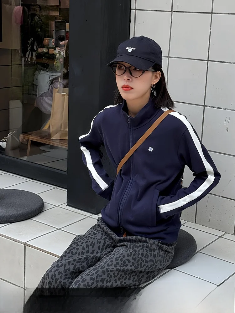 Bebe Youthful Tibetan Blue Double Zipper Stand Collar Casual Sportswear Women's Open Cardigan Short Length Spring New Arrival
Bebe Youthful Tibetan Blue Double Zipper Stand Collar Casual Sportswear Women's Open Cardigan Short Length Spring New Arrival