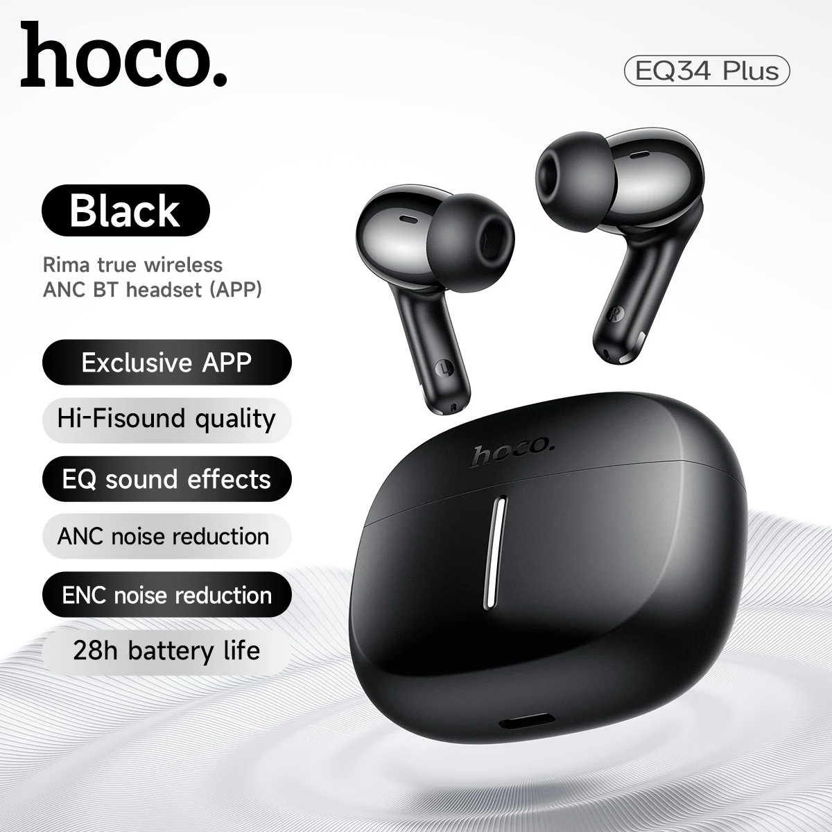 HOCO EQ34 Plus ANC Noise Reduction Bluetooth 6.0 Earphones In Ear Wireless Headset Ourdoor High Sound Stereo Earbuds App Control
HOCO EQ34 Plus ANC Noise Reduction Bluetooth 6.0 Earphones In Ear Wireless Headset Ourdoor High Sound Stereo Earbuds App Control