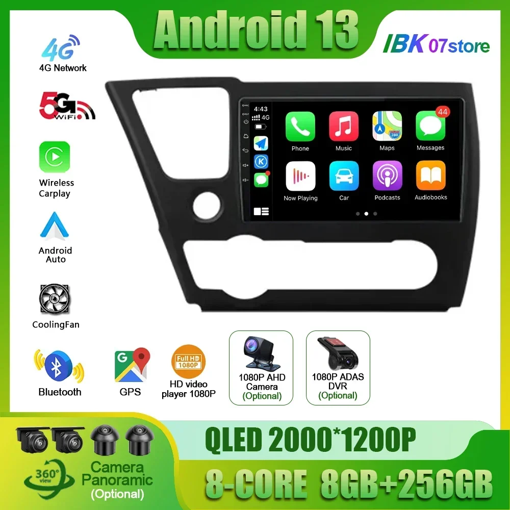 Left Drive For Honda Civic 9 2013 - 2016 CarPlay Car Radio Multimedia center Navigation 4G GPS Android 2 Din Screen Stereo
Left Drive For Honda Civic 9 2013 - 2016 CarPlay Car Radio Multimedia center Navigation 4G GPS Android 2 Din Screen Stereo