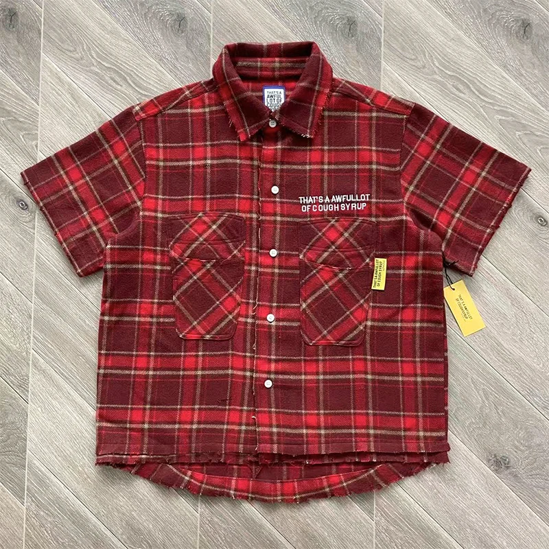 That's A Awful Lot of Cough Syrup Потертые потертые клетчатые рубашки с короткими рукавами Мужчины Женщины Винтаж High Street Повседневная рубашка V-образной формы
That's A Awful Lot of Cough Syrup Потертые потертые клетчатые рубашки с короткими рукавами Мужчины Женщины Винтаж High Street Повседневная рубашка V-образной формы