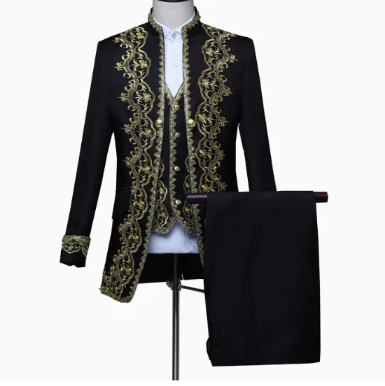 mens lace embroidery black mediecal stage jacket vest and pants suits set /stage performance/event/party
mens lace embroidery black mediecal stage jacket vest and pants suits set /stage performance/event/party