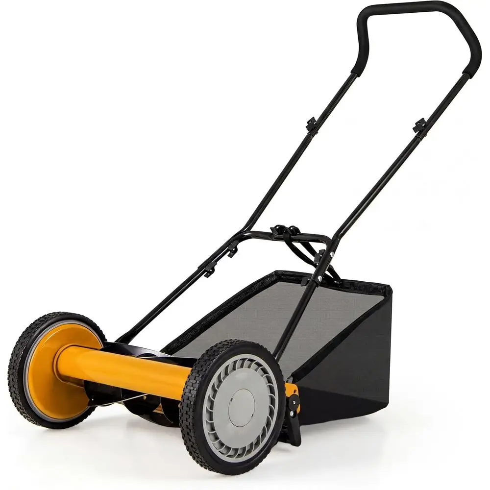 16" Manual Rear Mower, Push Lawn Mower with 5 Steel Blades, Adjustable Cutting Heights & Grass Catcher Bag, Walk-Behind Grass Cu
16" Manual Rear Mower, Push Lawn Mower with 5 Steel Blades, Adjustable Cutting Heights & Grass Catcher Bag, Walk-Behind Grass Cu