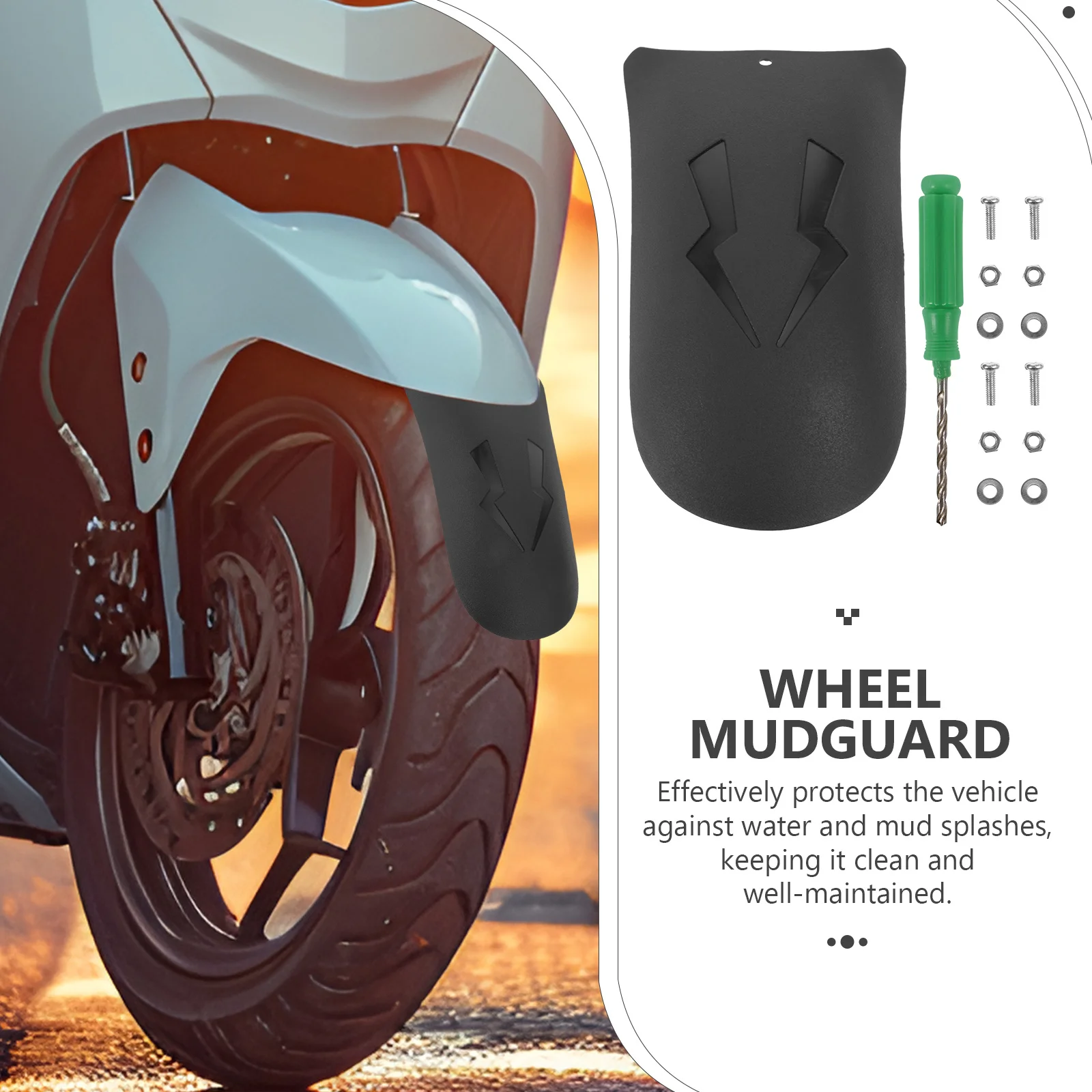 Motorcycle Front Mudguard Durable Splash Guard for Electric Motorcycles Front Wheel Mud Flap Mudguard Wheel Protector
Motorcycle Front Mudguard Durable Splash Guard for Electric Motorcycles Front Wheel Mud Flap Mudguard Wheel Protector