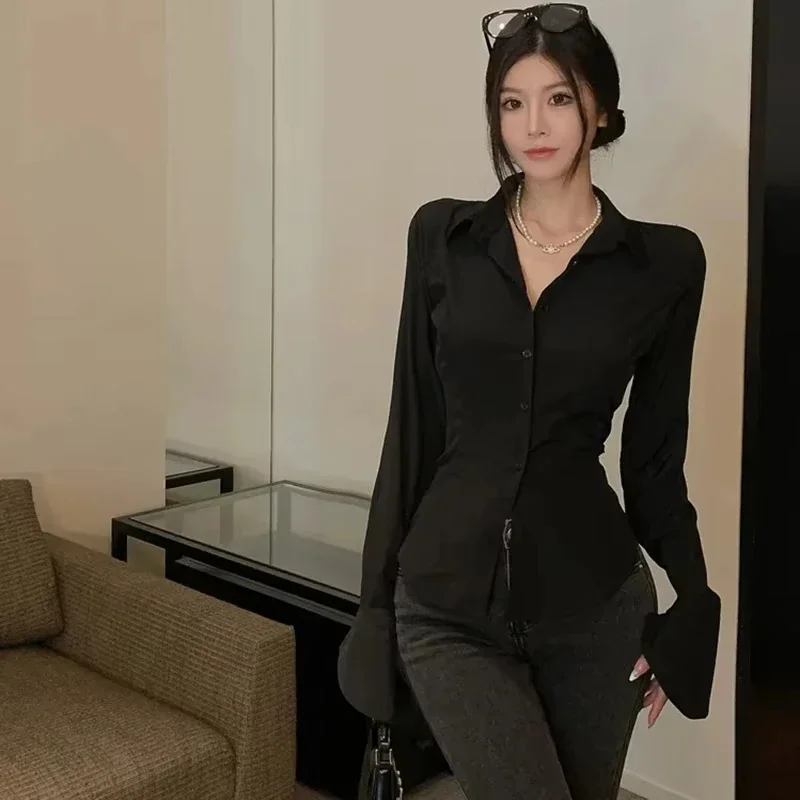 Fashion Women Bandage Shirts Korean All Match Streetwear Female Slim Blouse Spring Casual White Bell Sleeve Shirt New
Fashion Women Bandage Shirts Korean All Match Streetwear Female Slim Blouse Spring Casual White Bell Sleeve Shirt New