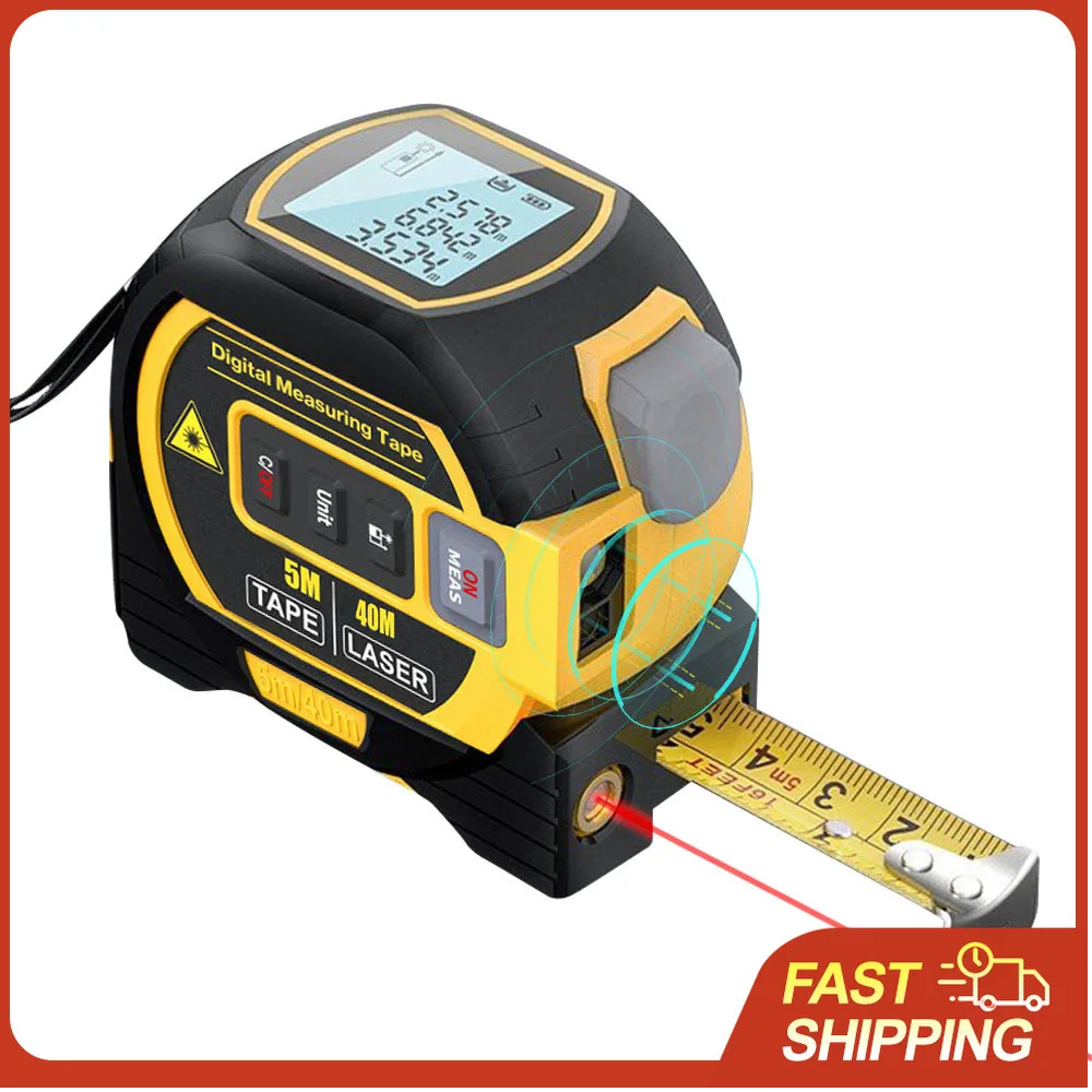 Лазерный дальномер 3-в-1 с измерением площади, цифровой лазерной рулеткой и ЖК-дисплеем, с рулеткой из нержавеющей стали 5 м
Лазерный дальномер 3-в-1 с измерением площади, цифровой лазерной рулеткой и ЖК-дисплеем, с рулеткой из нержавеющей стали 5 м