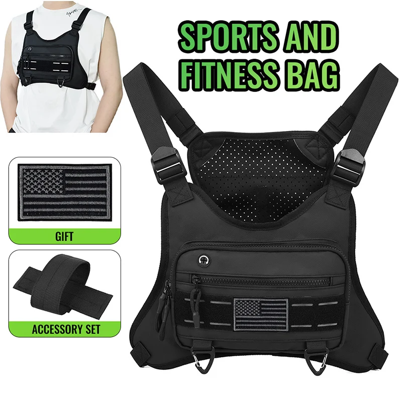 Tactical Chest Bag for Men Running Front Vest Backpacks Rig Pouch Hip-hop Streetwear Chest Rig Bag Riding Waist Packs Buckle
Tactical Chest Bag for Men Running Front Vest Backpacks Rig Pouch Hip-hop Streetwear Chest Rig Bag Riding Waist Packs Buckle