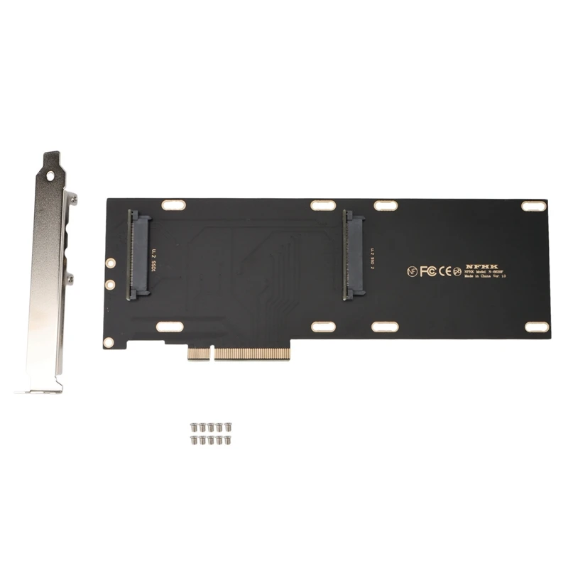 PCIE Riser Card U.2 To PCI-E X8 X16 Adapter PCI-E X8 To U.2 SFF-8639 SATA-Express Double Bay Transfer Server Card
PCIE Riser Card U.2 To PCI-E X8 X16 Adapter PCI-E X8 To U.2 SFF-8639 SATA-Express Double Bay Transfer Server Card