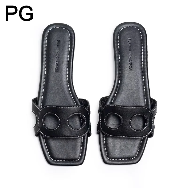 PG Hollow Square Toe Flat Slippers Women Summer Slip On Leather Slide Sandals Casual Outdoor Ladies Shoes
PG Hollow Square Toe Flat Slippers Women Summer Slip On Leather Slide Sandals Casual Outdoor Ladies Shoes