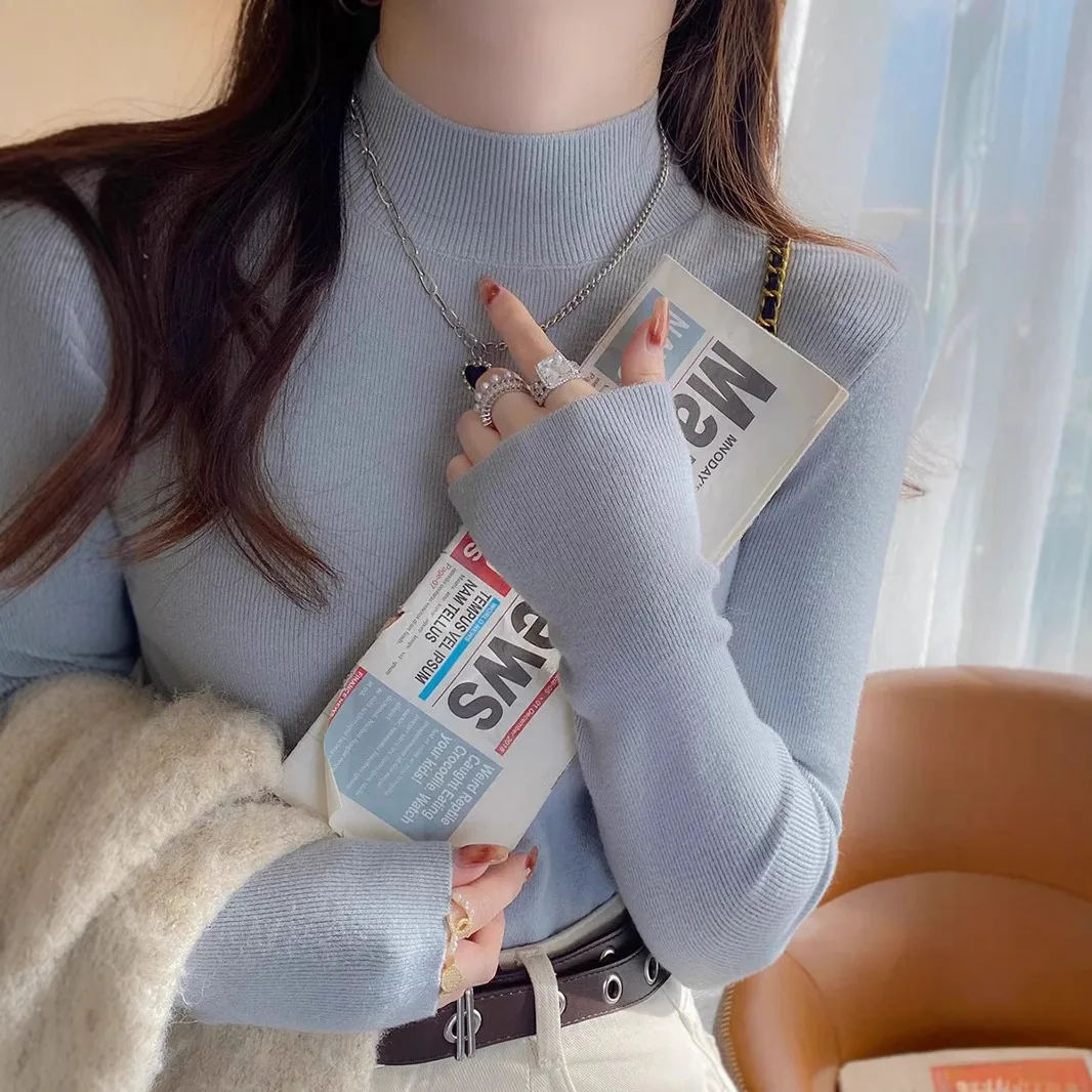 Весна-осень-зима, новый модный женский однотонный простой базовый тонкий водолазка с длинным рукавом, вязаный свитер, пуловеры женские
Весна-осень-зима, новый модный женский однотонный простой базовый тонкий водолазка с длинным рукавом, вязаный свитер, пуловеры женские