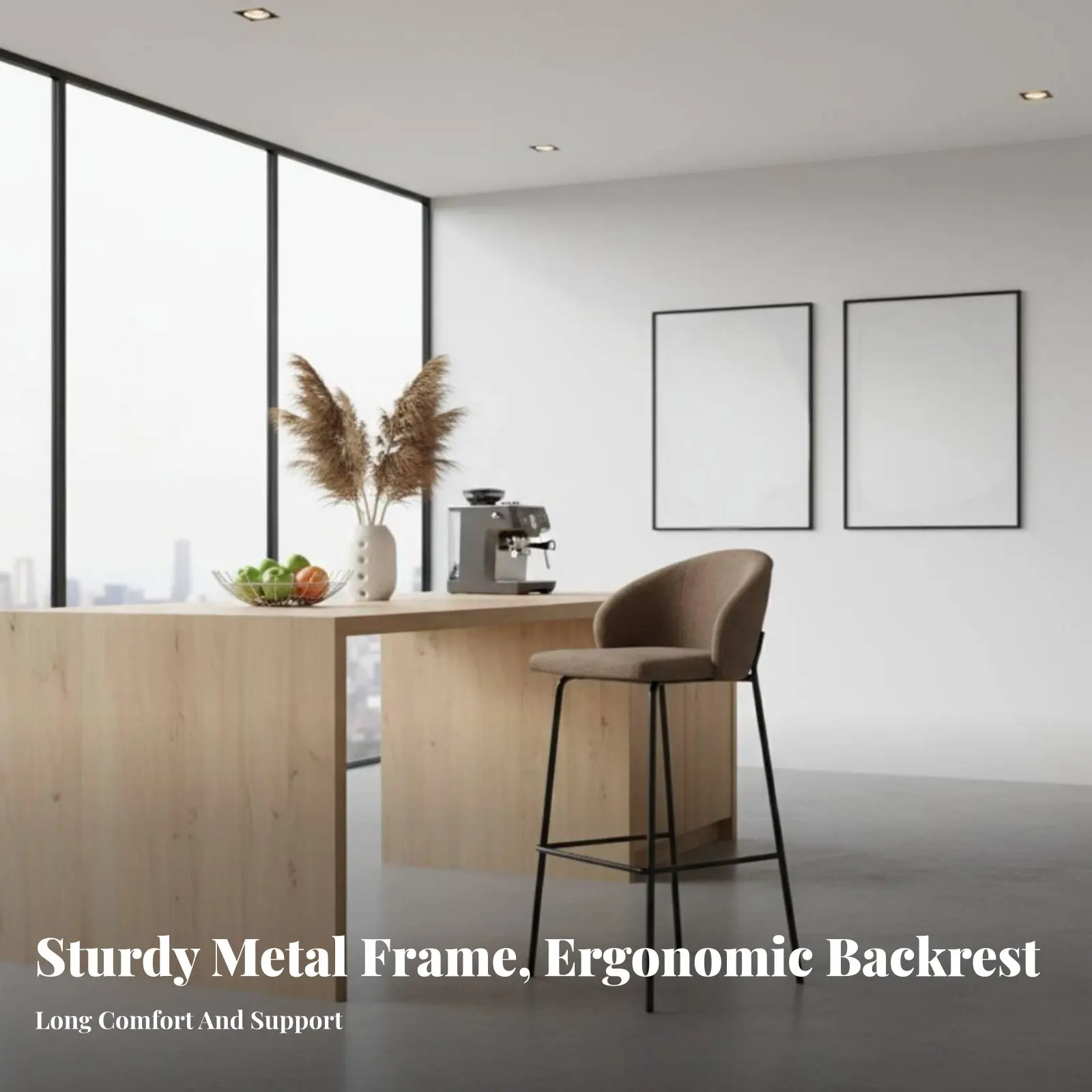 Bar Stool with spinerest Minimalist Design Counter Chair urban Look Modern design for Homeowners, Adults, Bistro, Dining Room
Bar Stool with spinerest Minimalist Design Counter Chair urban Look Modern design for Homeowners, Adults, Bistro, Dining Room