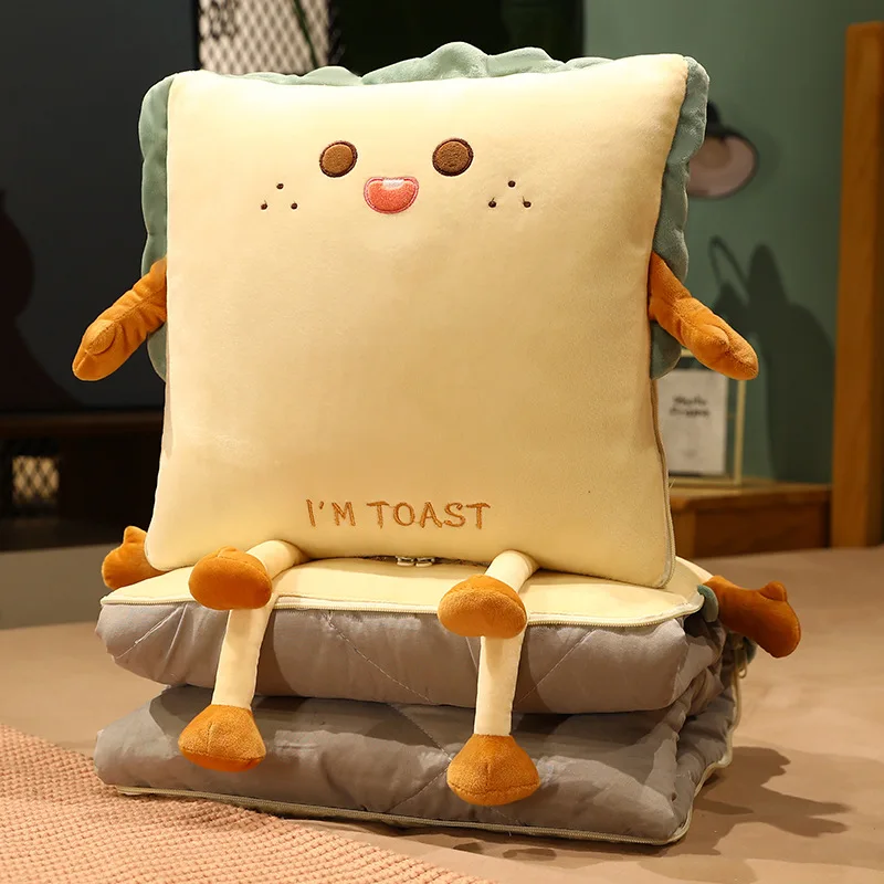 Cartoon Bread Folding Pillow Quilt Dual-use Two-in-one Baby Adult Nap Blanket Air Conditioning Quilt Summer Creative Baby Gifts
Cartoon Bread Folding Pillow Quilt Dual-use Two-in-one Baby Adult Nap Blanket Air Conditioning Quilt Summer Creative Baby Gifts