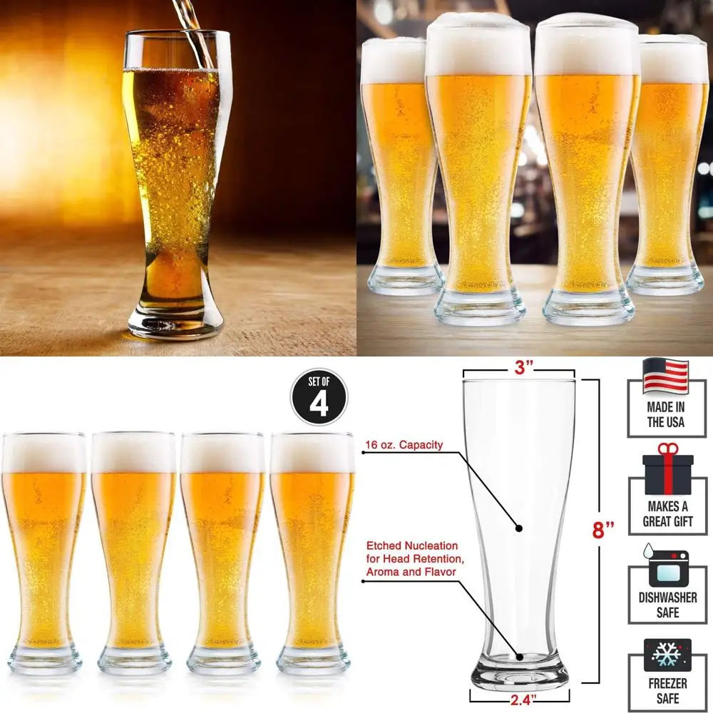 Набор из 4 стаканов для пилснера (США), 470 мл, с гравировкой для усиления аромата и вкуса
Набор из 4 стаканов для пилснера (США), 470 мл, с гравировкой для усиления аромата и вкуса