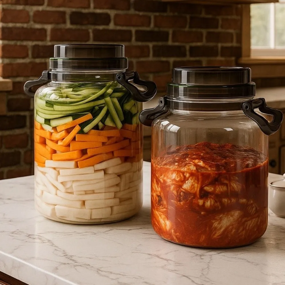 Large Capacity Pickle Jars With Lids With Handle Food Grade Airtight Storage Pitcher Sealed Leak-Proof Pickle Container
Large Capacity Pickle Jars With Lids With Handle Food Grade Airtight Storage Pitcher Sealed Leak-Proof Pickle Container