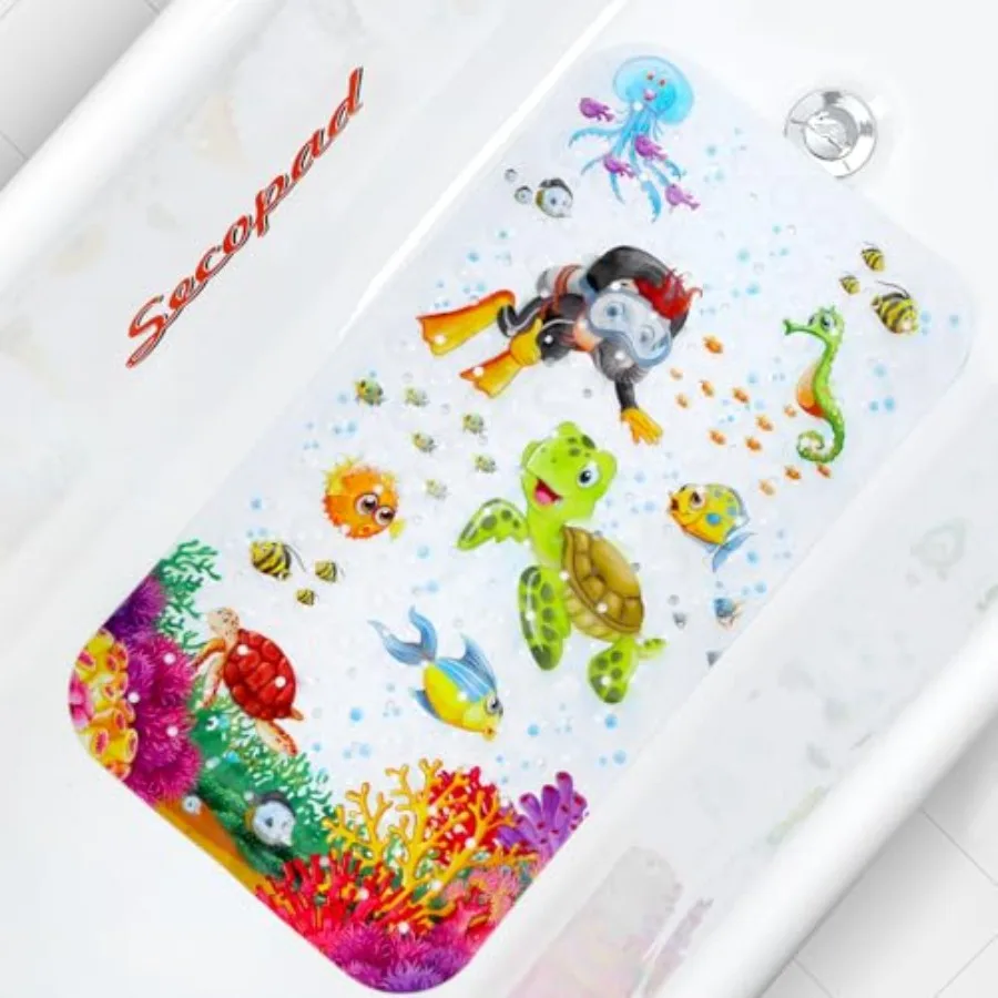 Bath Mat for Tub Non Slip, Machine Washable Anti Slip Cartoon Baby Bathtub Shower Mat with Drain Holes and Suction Cups for Tod
Bath Mat for Tub Non Slip, Machine Washable Anti Slip Cartoon Baby Bathtub Shower Mat with Drain Holes and Suction Cups for Tod