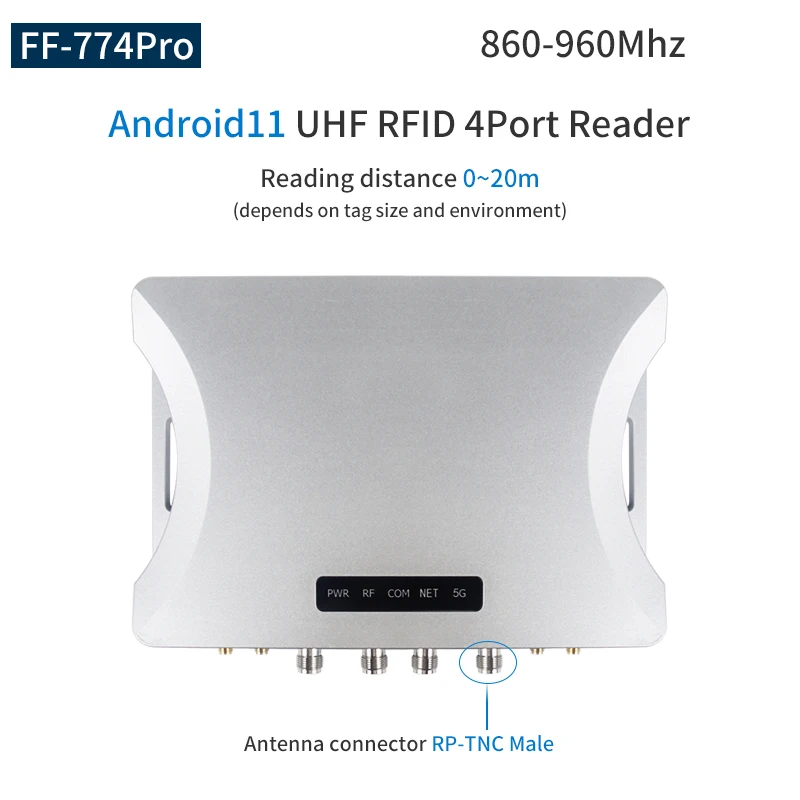 4 Port Android UHF RFID Fixed Reader ISO 18000-6C UHF RFID Tag Reader Supports RJ45 WIFI for Access Control
4 Port Android UHF RFID Fixed Reader ISO 18000-6C UHF RFID Tag Reader Supports RJ45 WIFI for Access Control